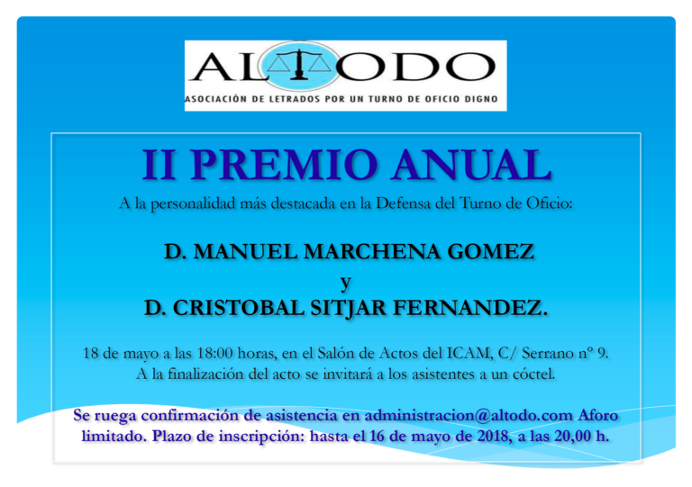 ALTODO ASOCIACION DE LETRADOS POR UN TURNO DE OFICIO DIGNO II 
